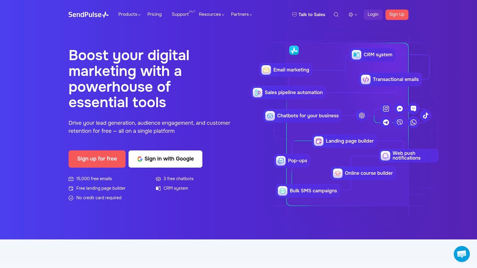 SendPulse's visual builder for Instagram chat bots