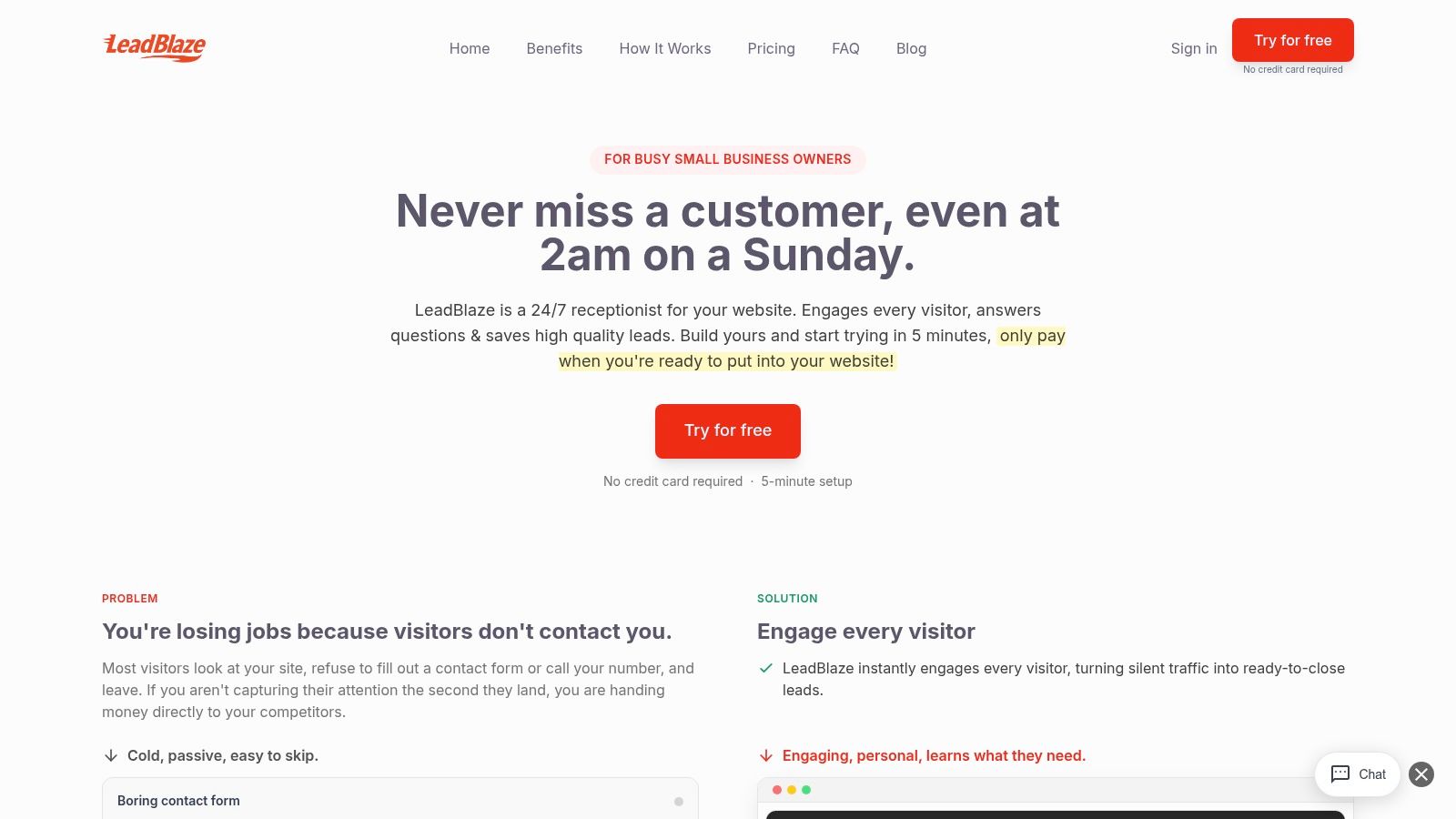 Screenshot from https://leadblaze.ai